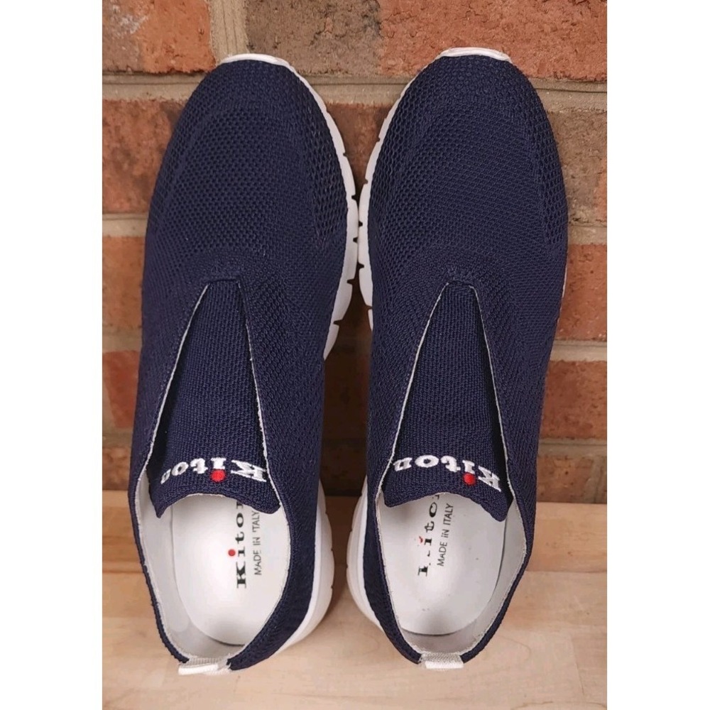 Kiton Blue Knit Sneaker Shoes Slip On US Size 7.5 EU 41.5 Made In Italy - Picture 6 of 8